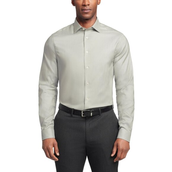 Calvin Klein Steel Stretch Wrinkle Free Dress Shirt Green Size 18x34/35 MSRP $85 - Picture 1 of 1